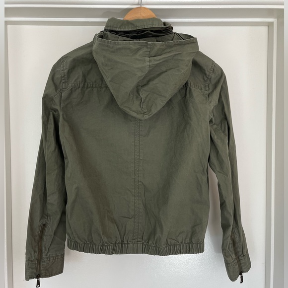 Banana Republic Olive Green Utility Jacket w/Stowable Hood Women’s Size X-Small - Picture 4 of 13